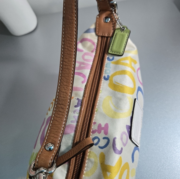 Vtg Y2K Coach Mini Baguette Graffiti Scribble Print Shoulder Bag w/ Hangtag - Picture 3 of 7